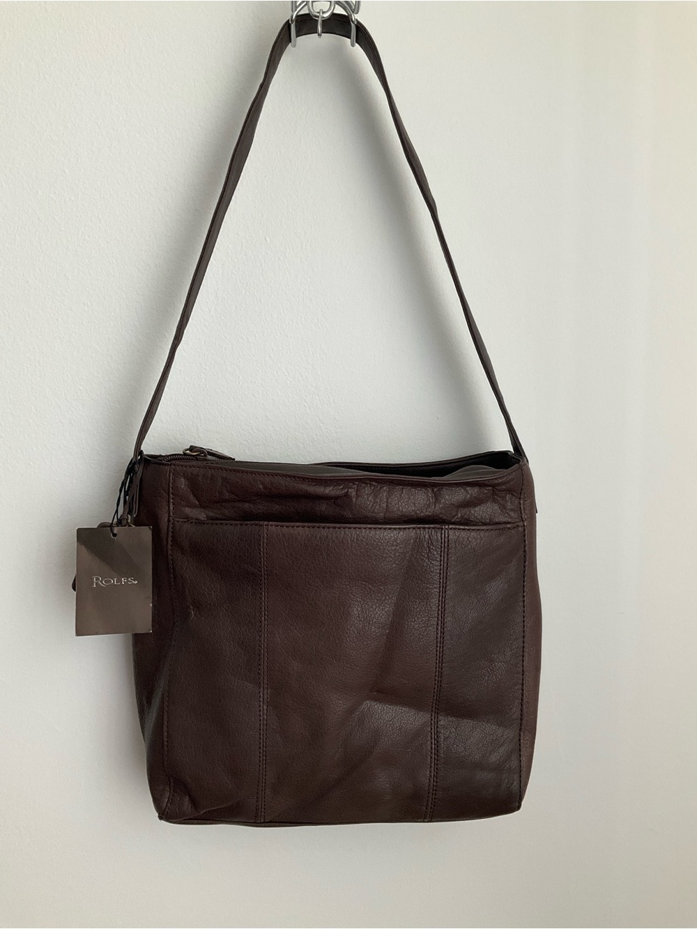 Rolfs Dark Brown Leather Bag Purse - Picture 2 of 11
